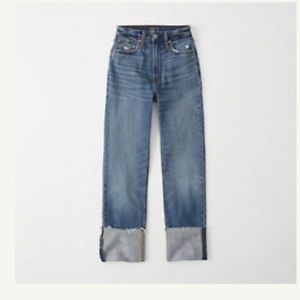 A&F ultra high rise ankle straight jean